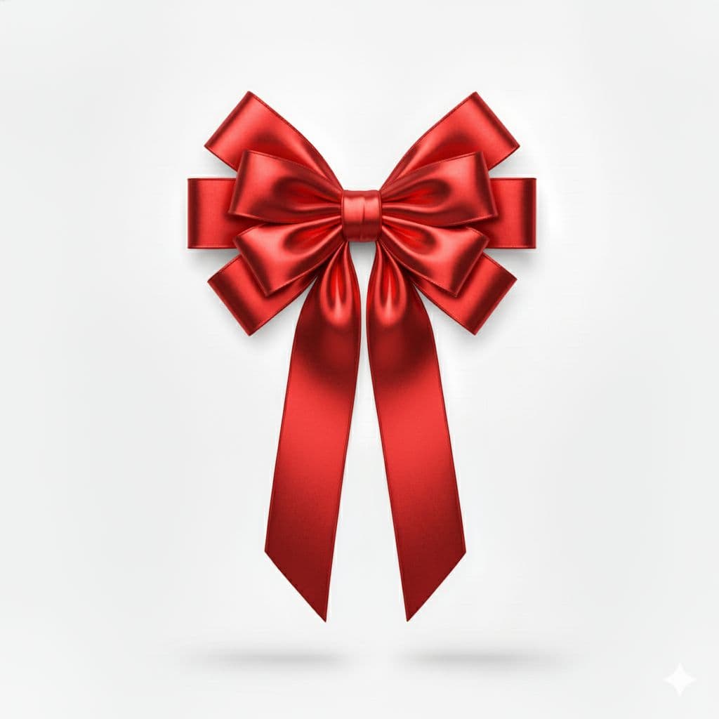 10 Loop Metallic Bow Red