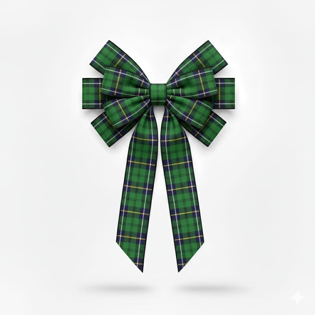 10 Loop Plaid Bow Green Plaid