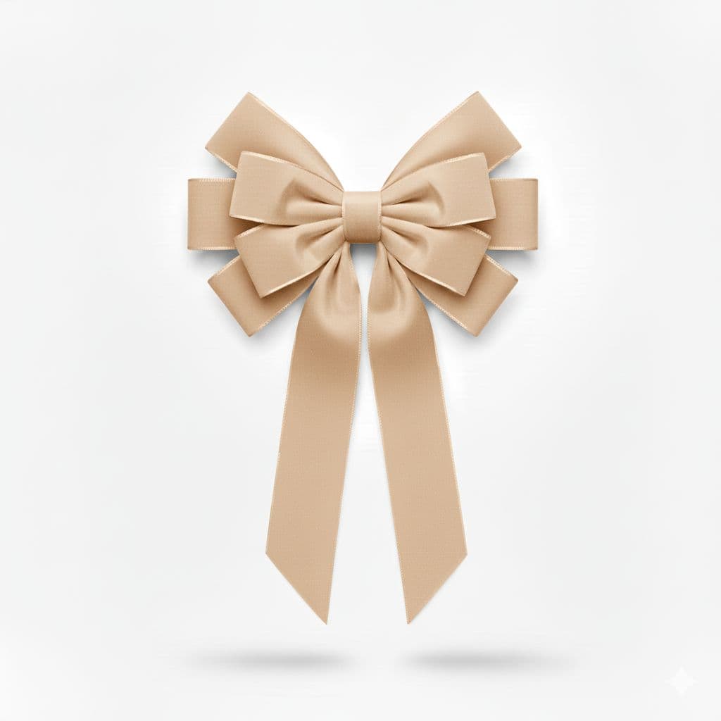 10 Loop Velvet Bow Champagne