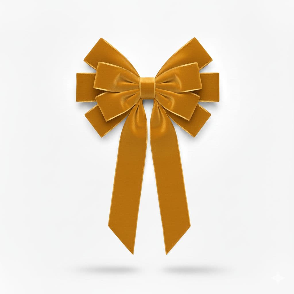 10 Loop Velvet Bow Gold