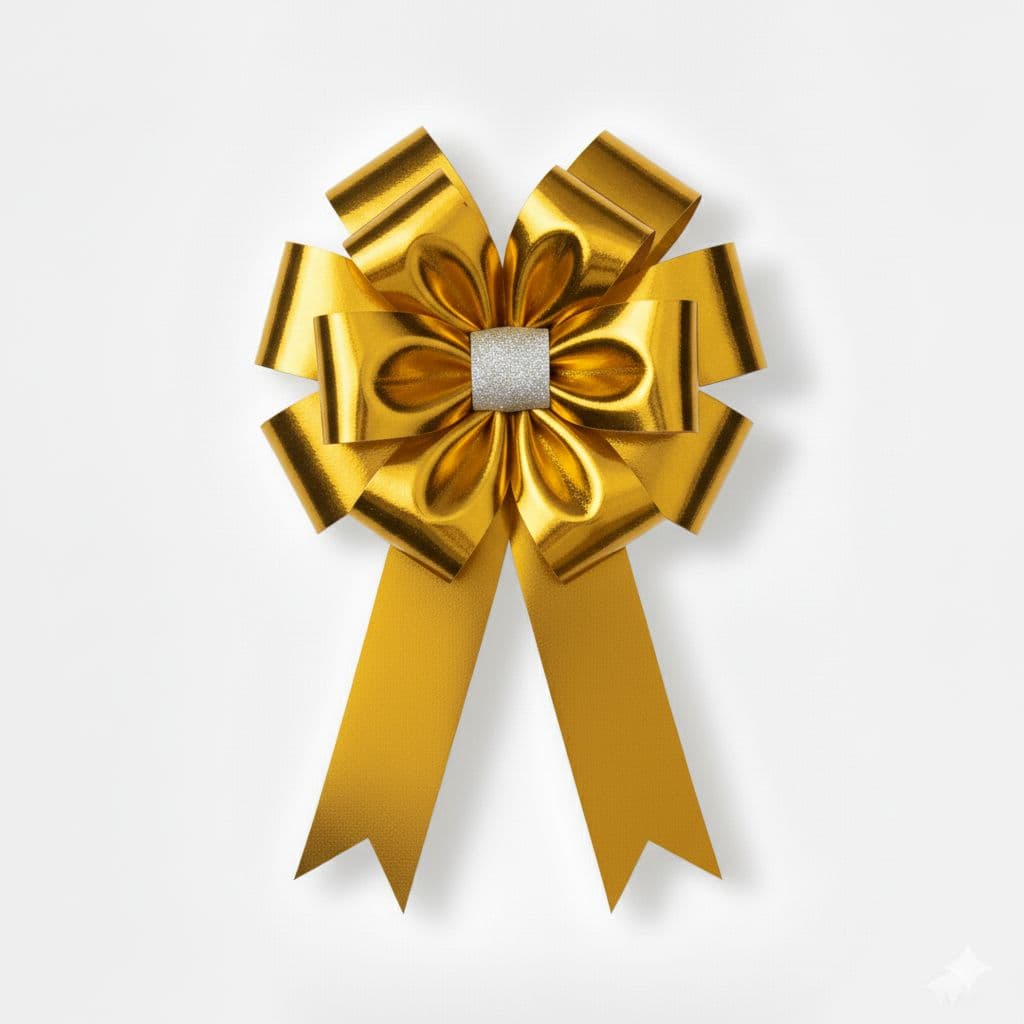 12 Loop Metallic Bow Gold