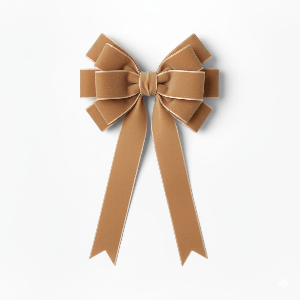 12 Loop Velvet Bow Champagne