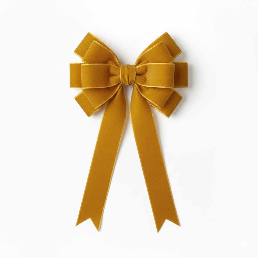 12 Loop Velvet Bow Gold