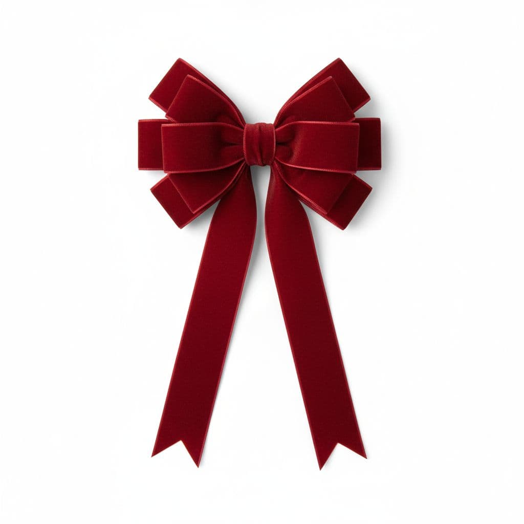 12 Loop Velvet Bow Ruby