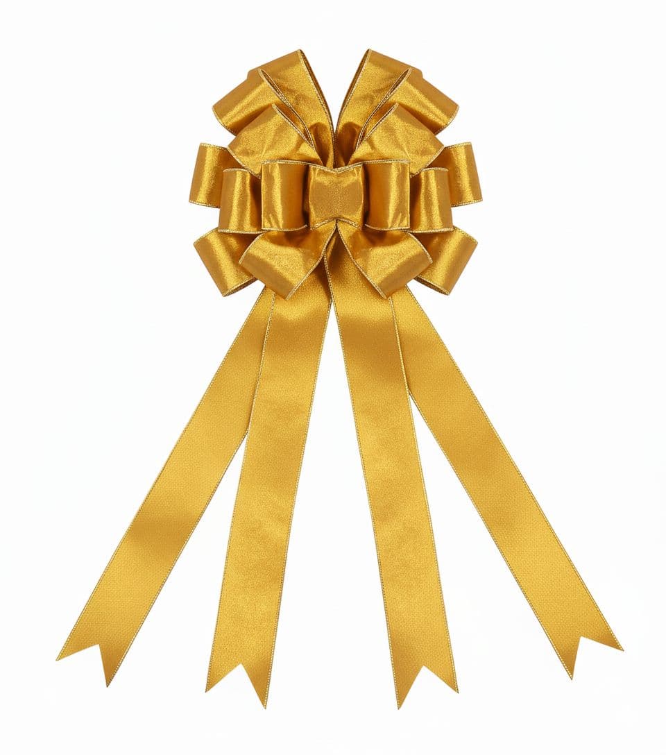 16 Loop Tree Topper Bow Gold