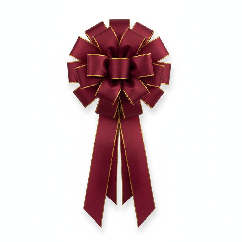 18 Loop Tree Topper Bow Burgundy