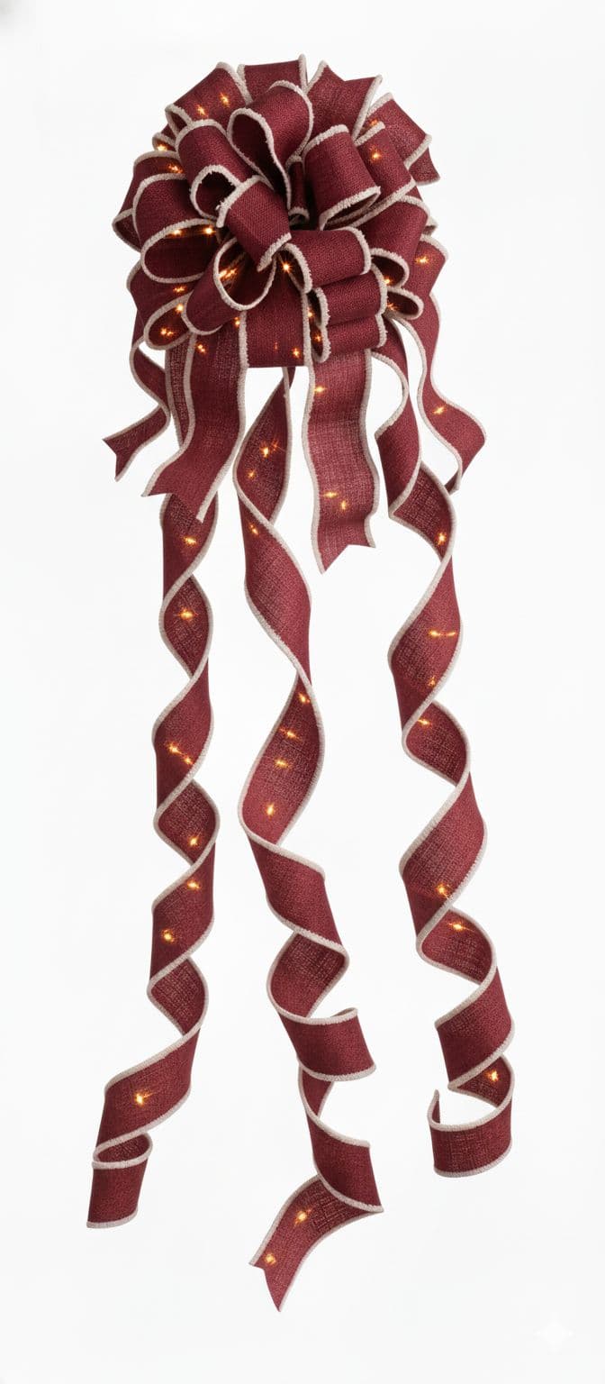 20 Loop Tree Topper Bow Burgundy