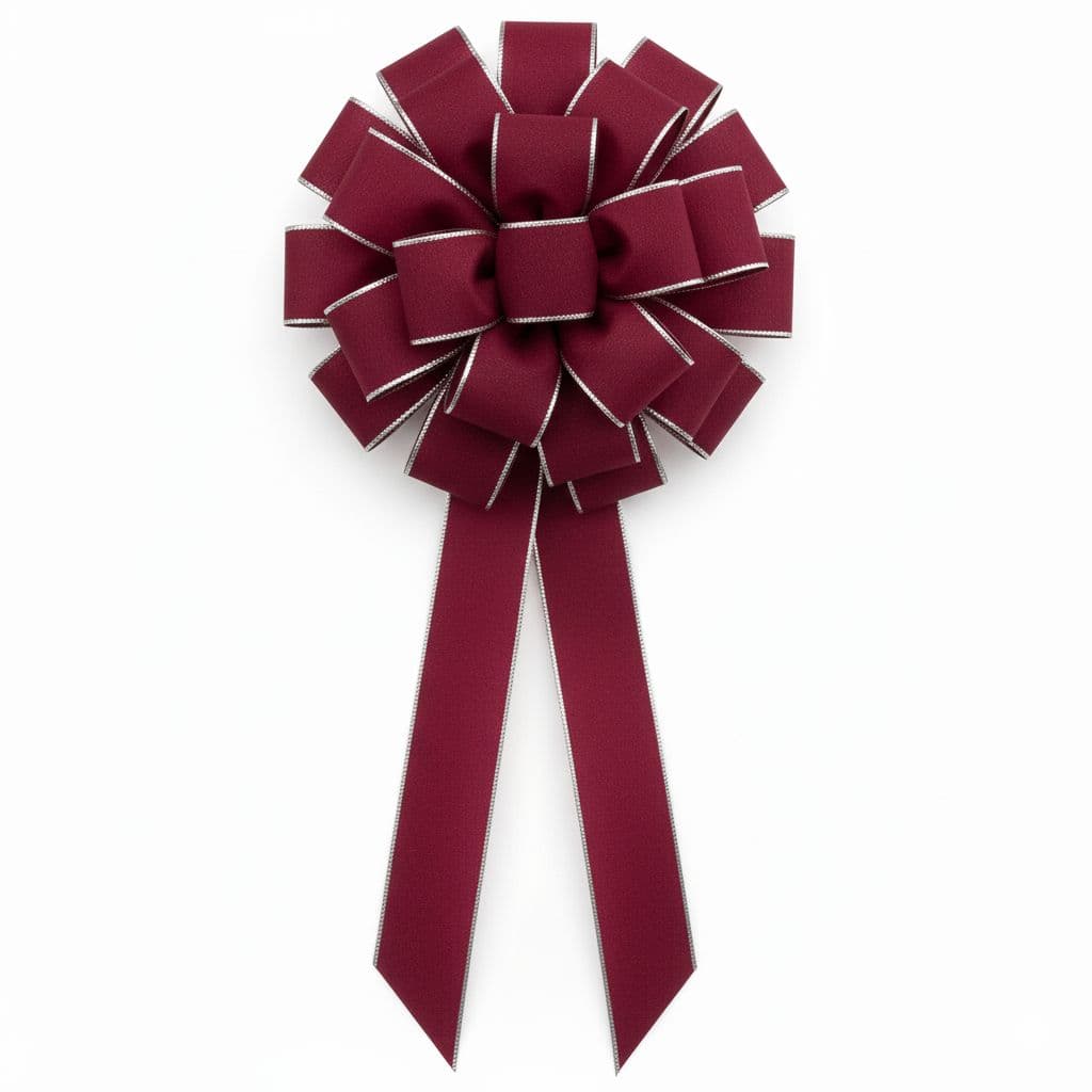 24 Loop Tree Topper Bow Burgundy