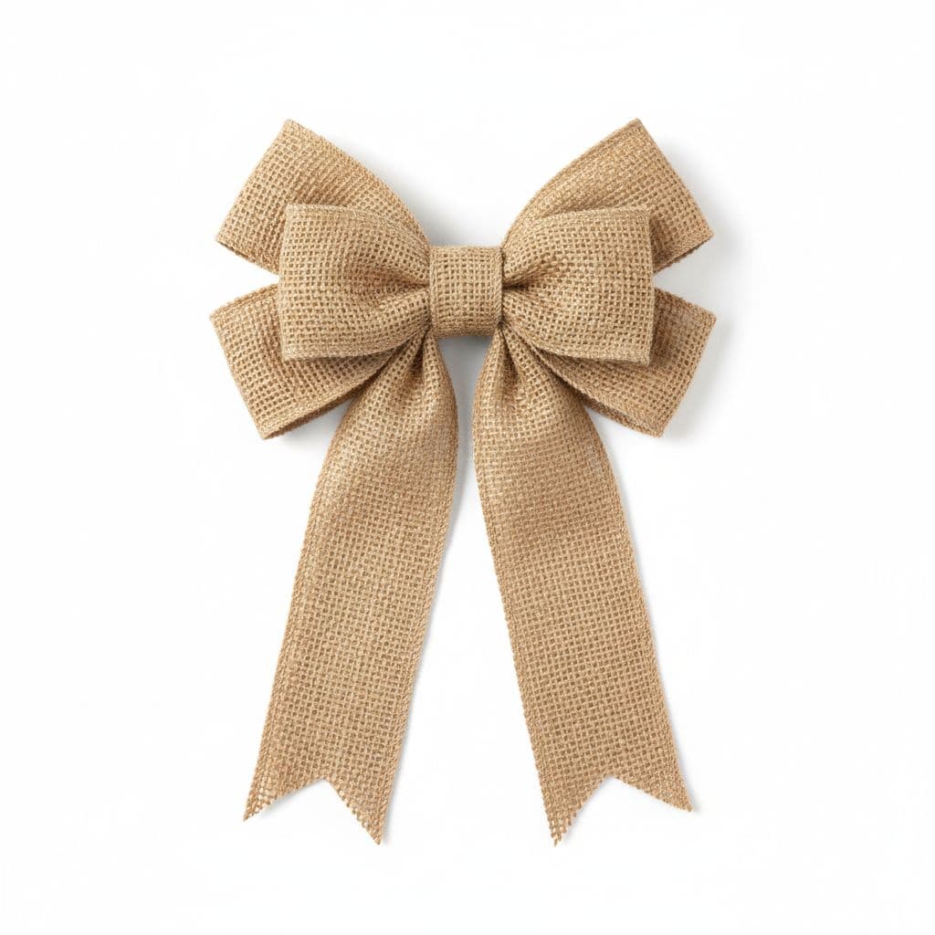 6 Loop Burlap Bow Natural