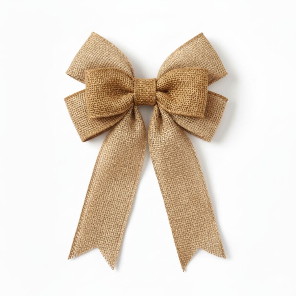 6 Loop Burlap Bow Tan