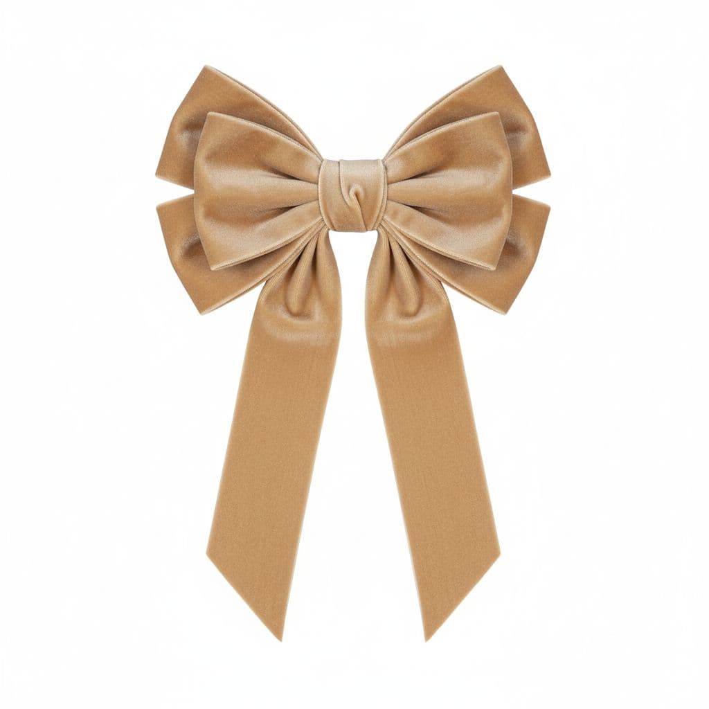 6 Loop Velvet Bow Champagne