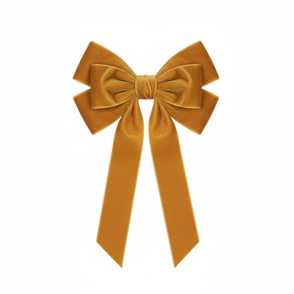 6 Loop Velvet Bow Gold