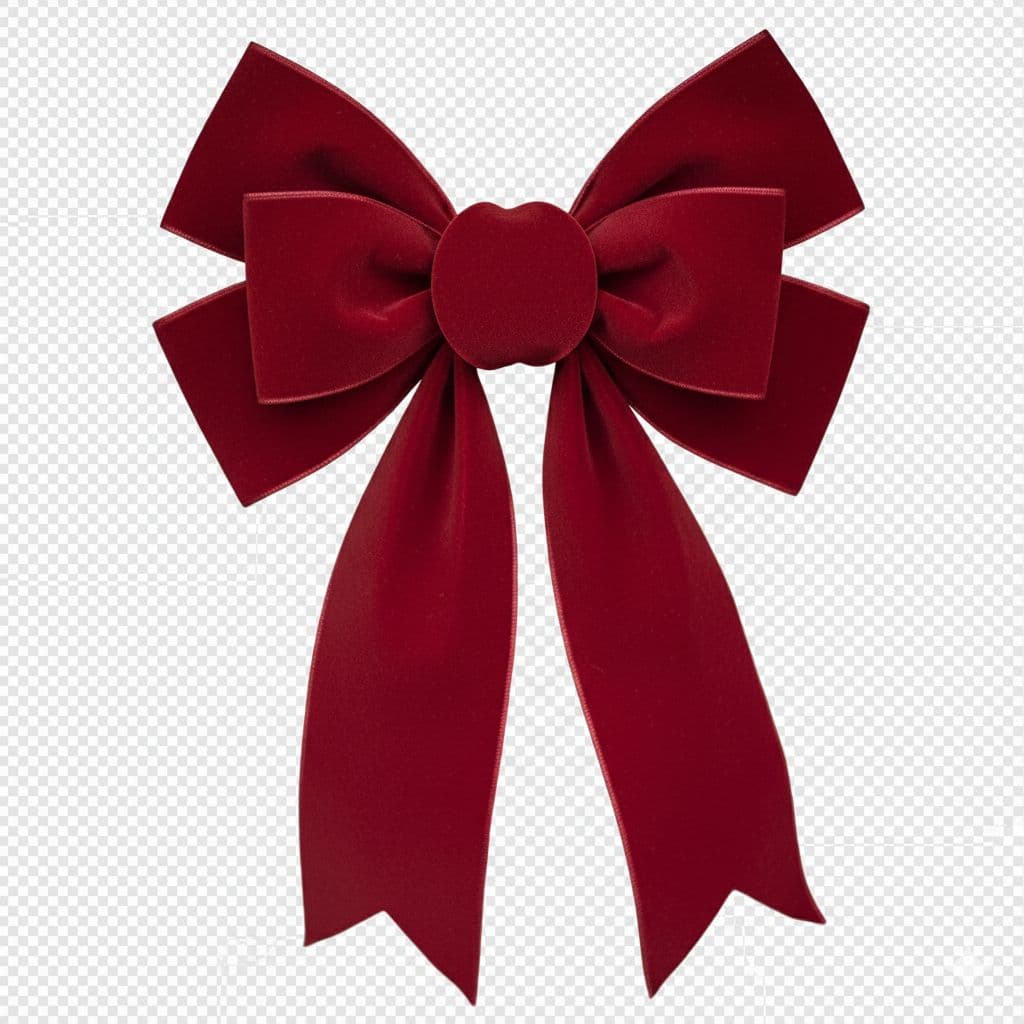 6 Loop Velvet Bow Red