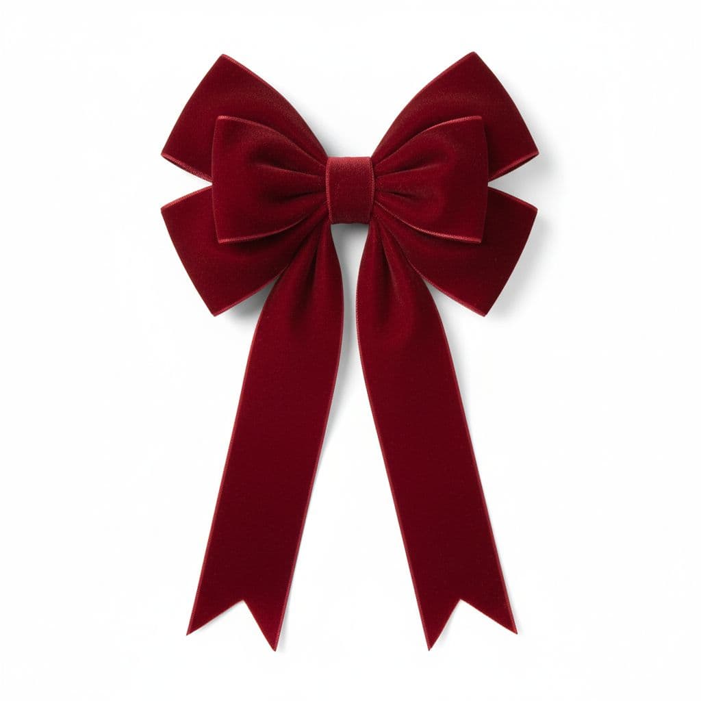 6 Loop Velvet Bow Ruby