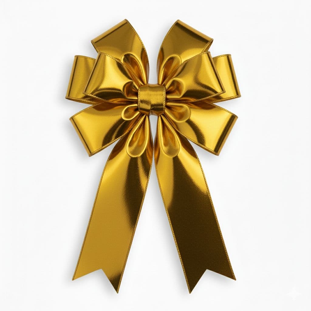 8 Loop Metallic Bow Gold