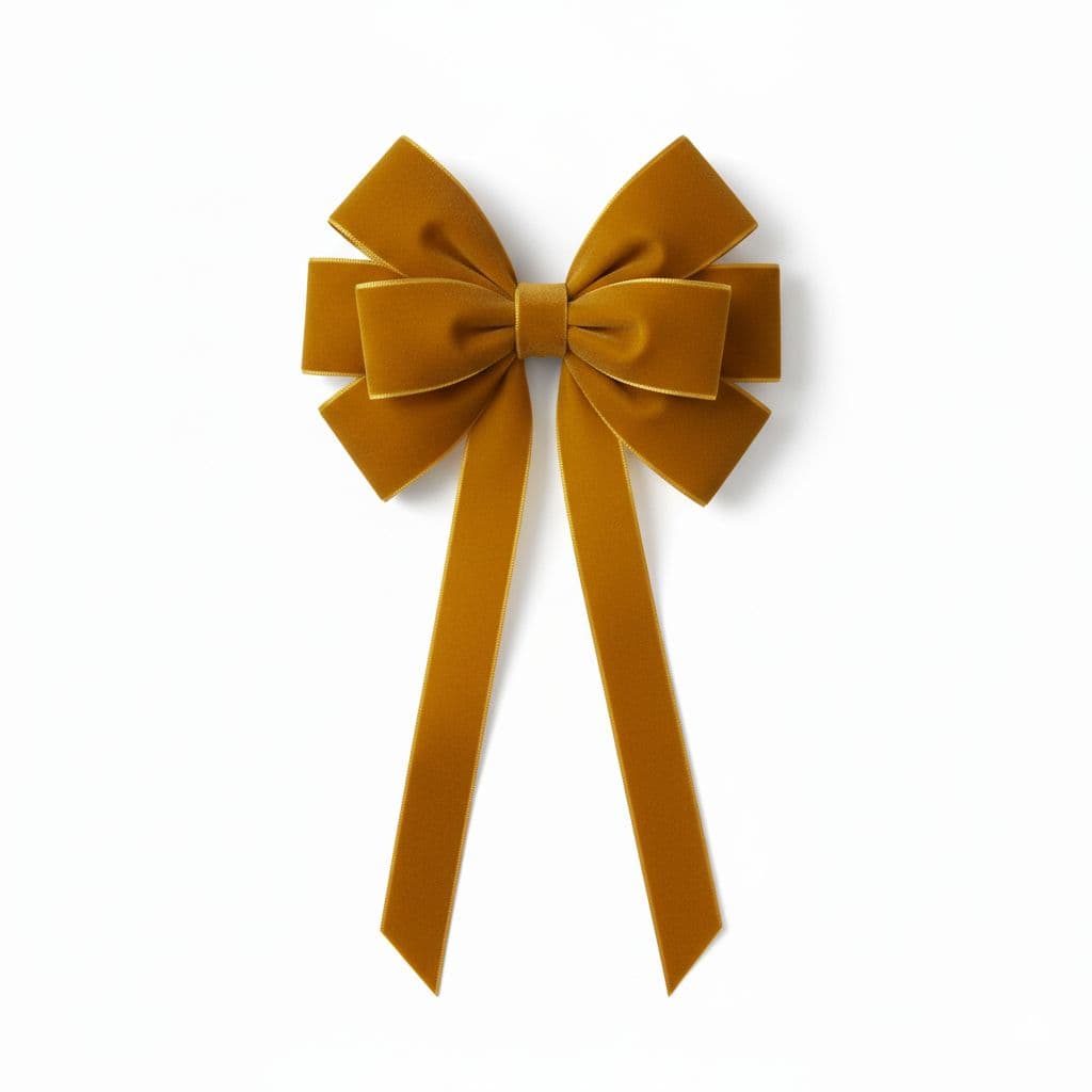 8 Loop Velvet Bow Gold