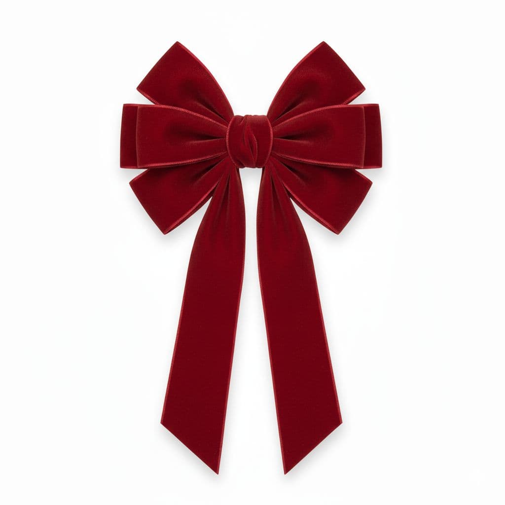 8 Loop Velvet Bow Red