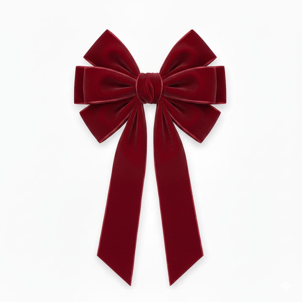 8 Loop Velvet Bow Ruby