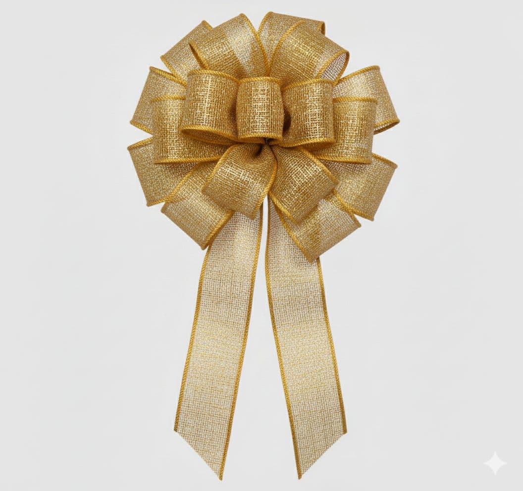 18 Loop Metallic Mesh Mix Bow Gold