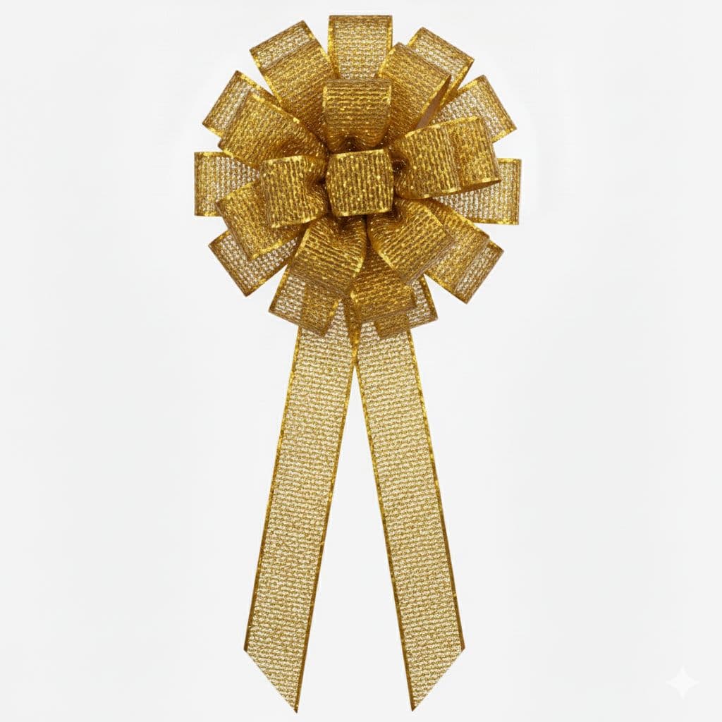 24 Loop Metallic Mesh Mix Bow Gold