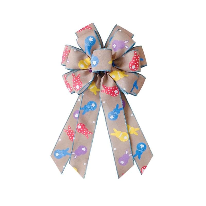 Chevron Stripe Easter Bow 4 Loops