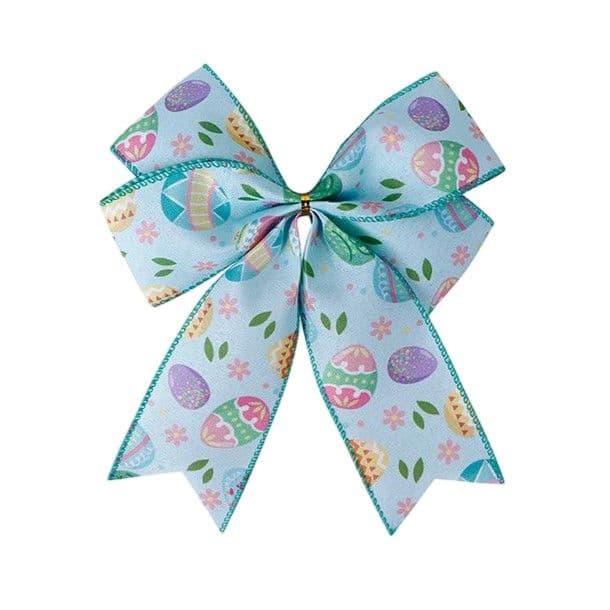 Purple and Orange Easter Day Bunny Bow 6 Loops