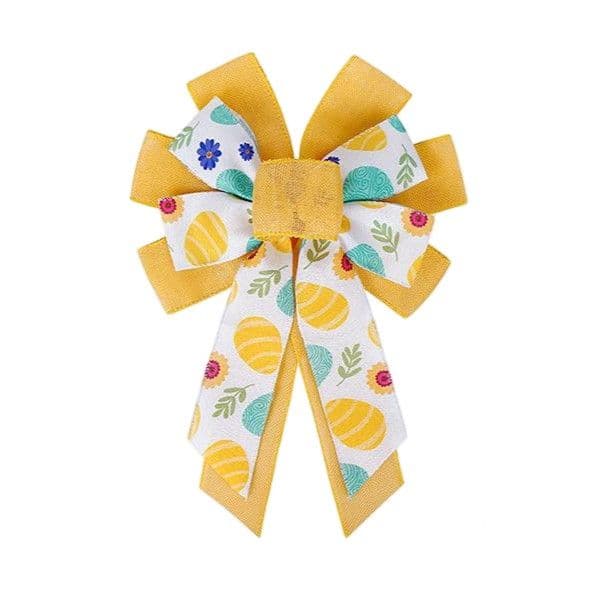 Yellow Bunny Silhouette Sheer Bow 6 Loops