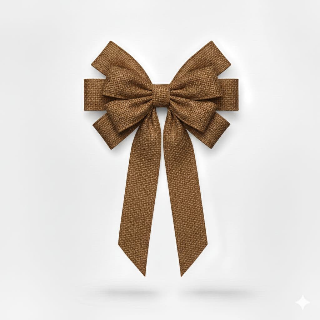 10 Loop Burlap Bow Brown