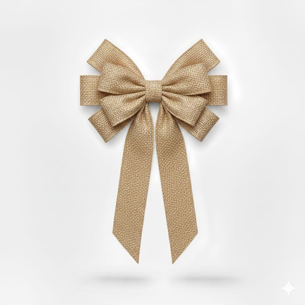 10 Loop Burlap Bow Natural