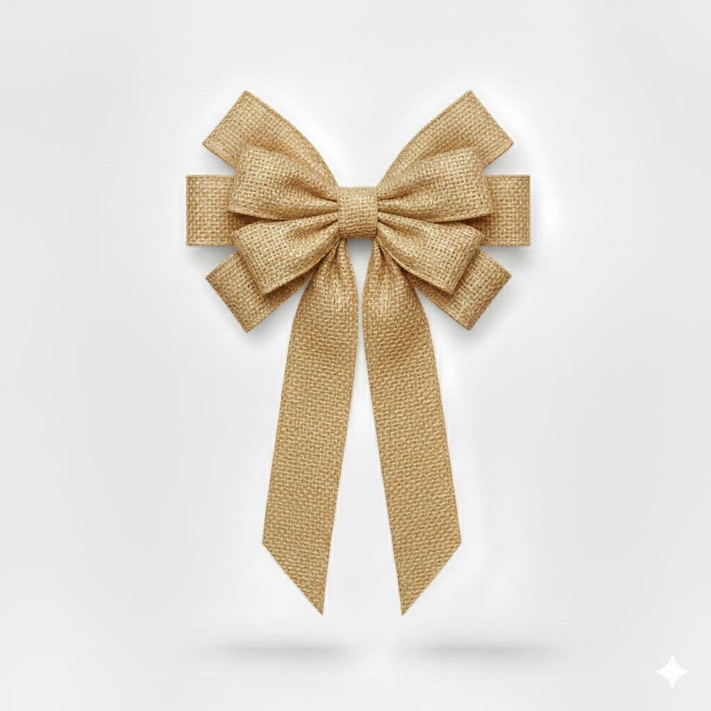 10 Loop Burlap Bow Tan