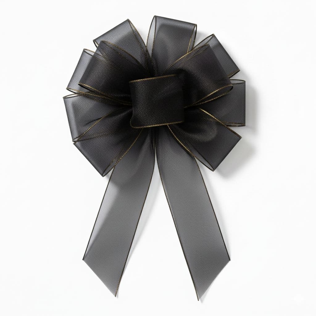 10 Loop Mesh Bow Black
