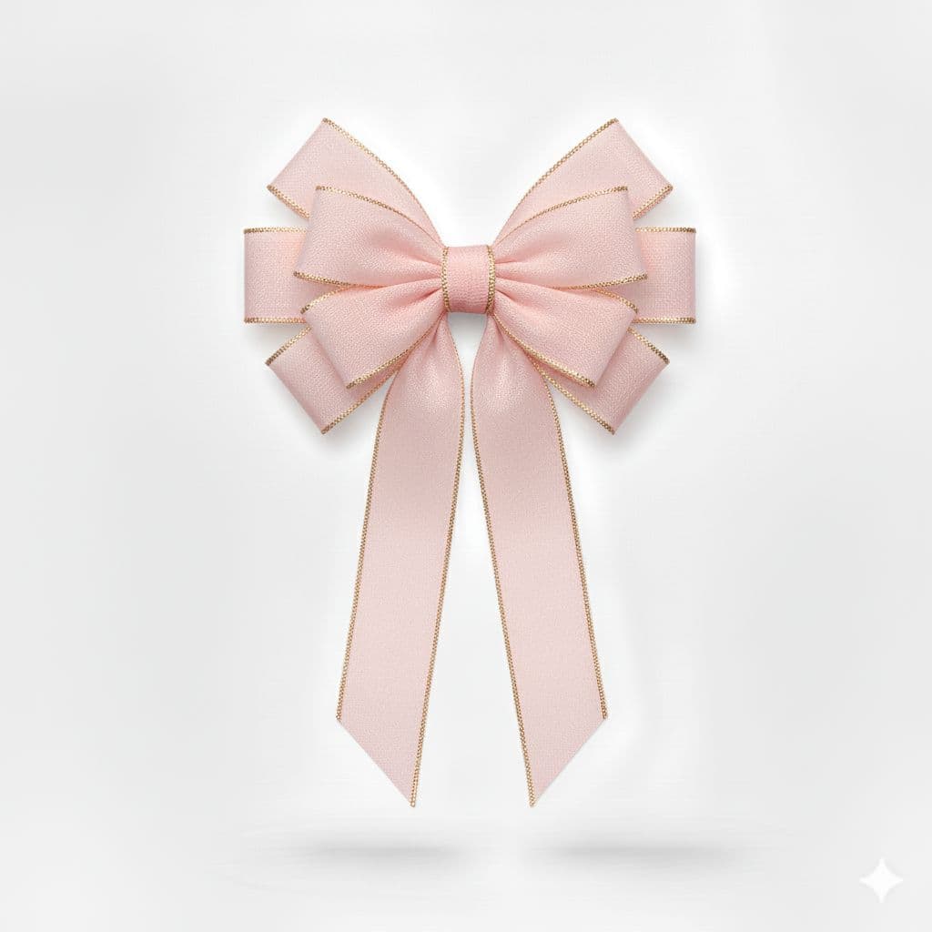 10 Loop Organza Bow Rose Gold