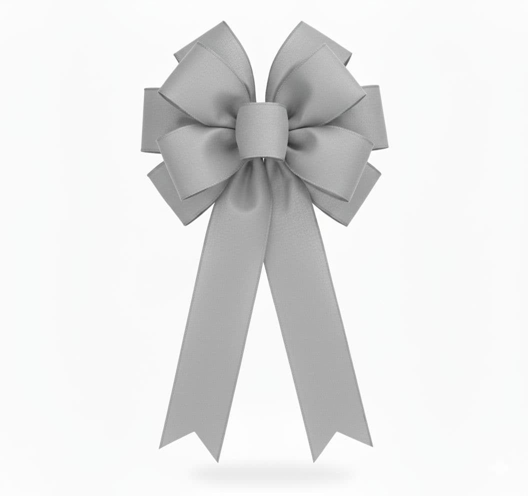 10 Loop Poly Matte Bow Silver