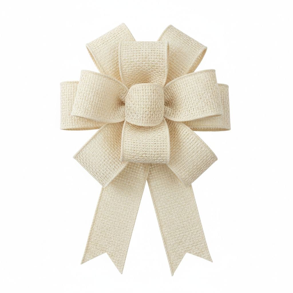 10 Loop Woven Bow Cream
