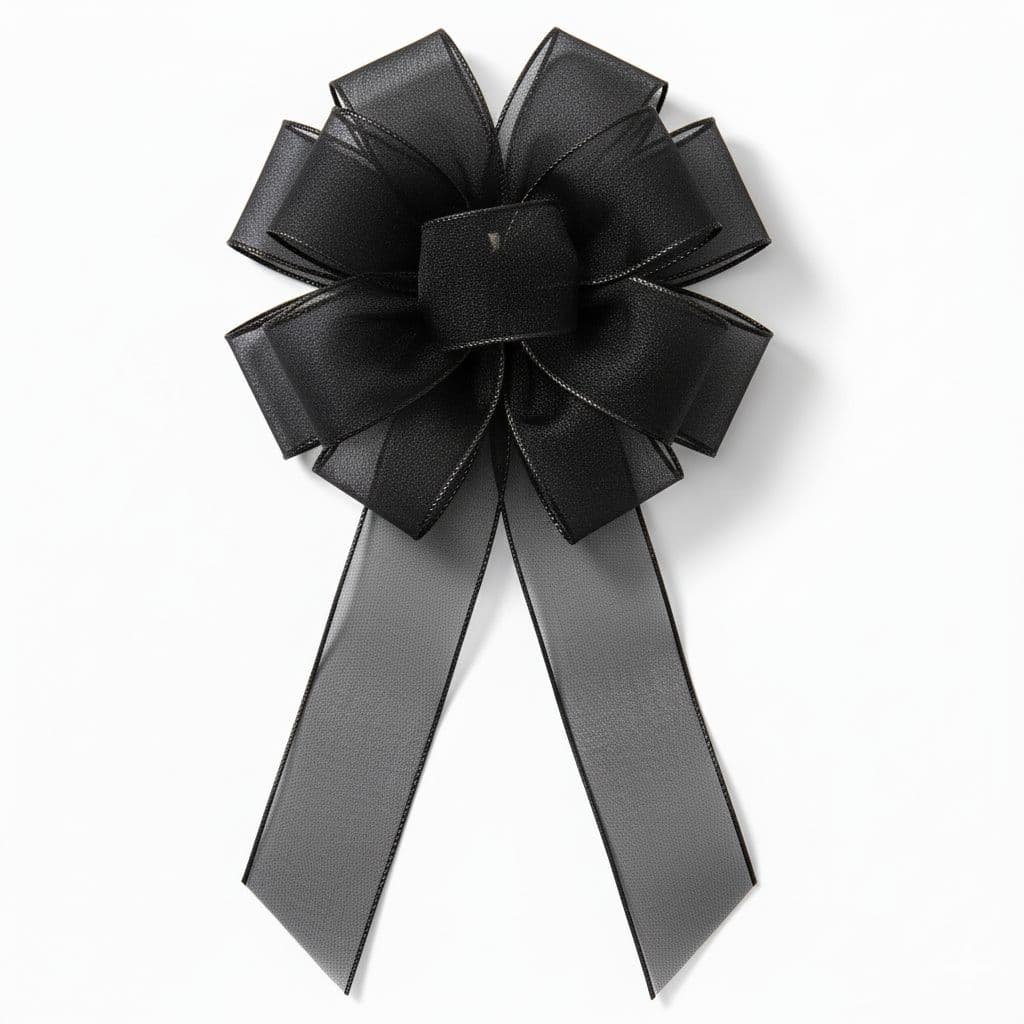 12 Loop Mesh Bow Black