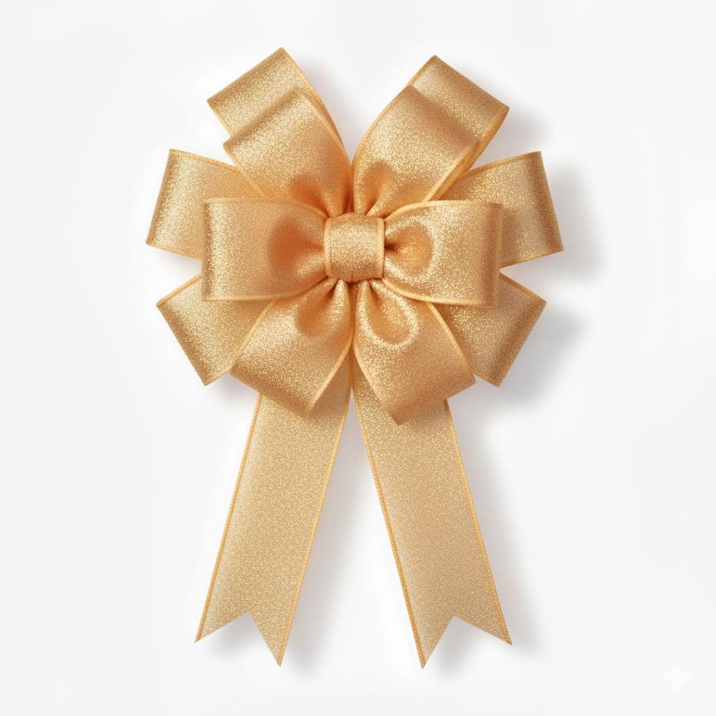 12 Loop Organza Bow Rose Gold