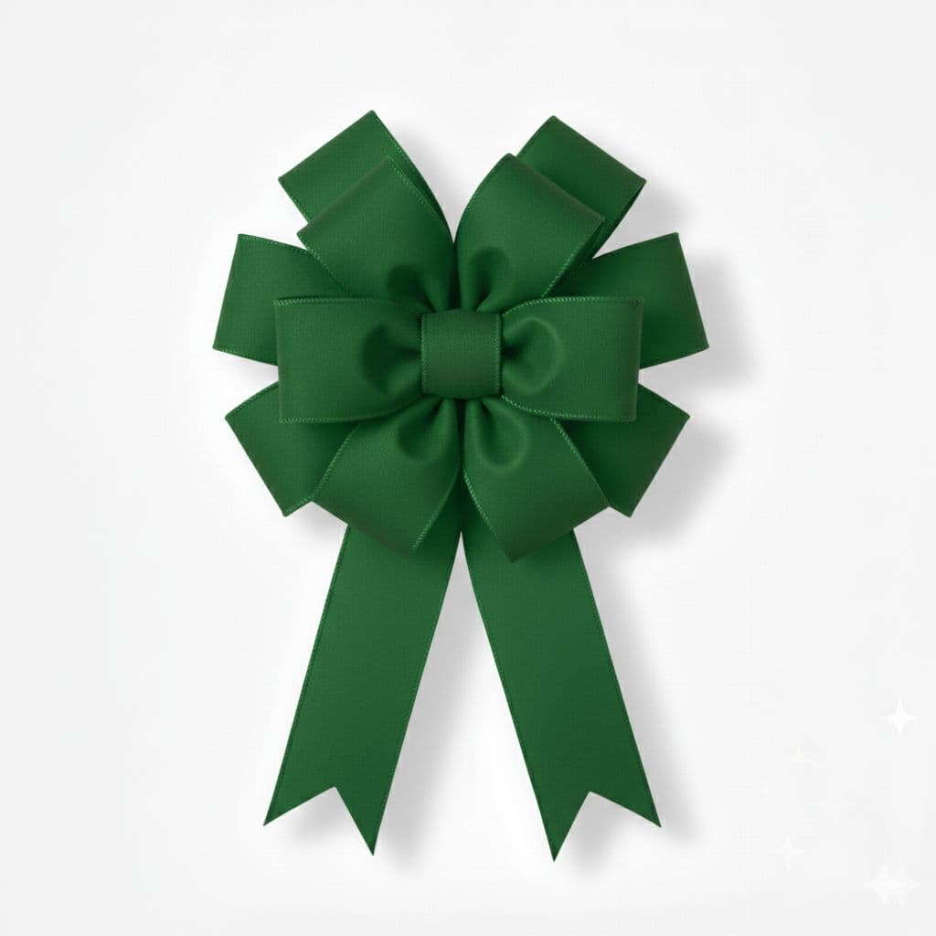 12 Loop Poly Matte Bow Green