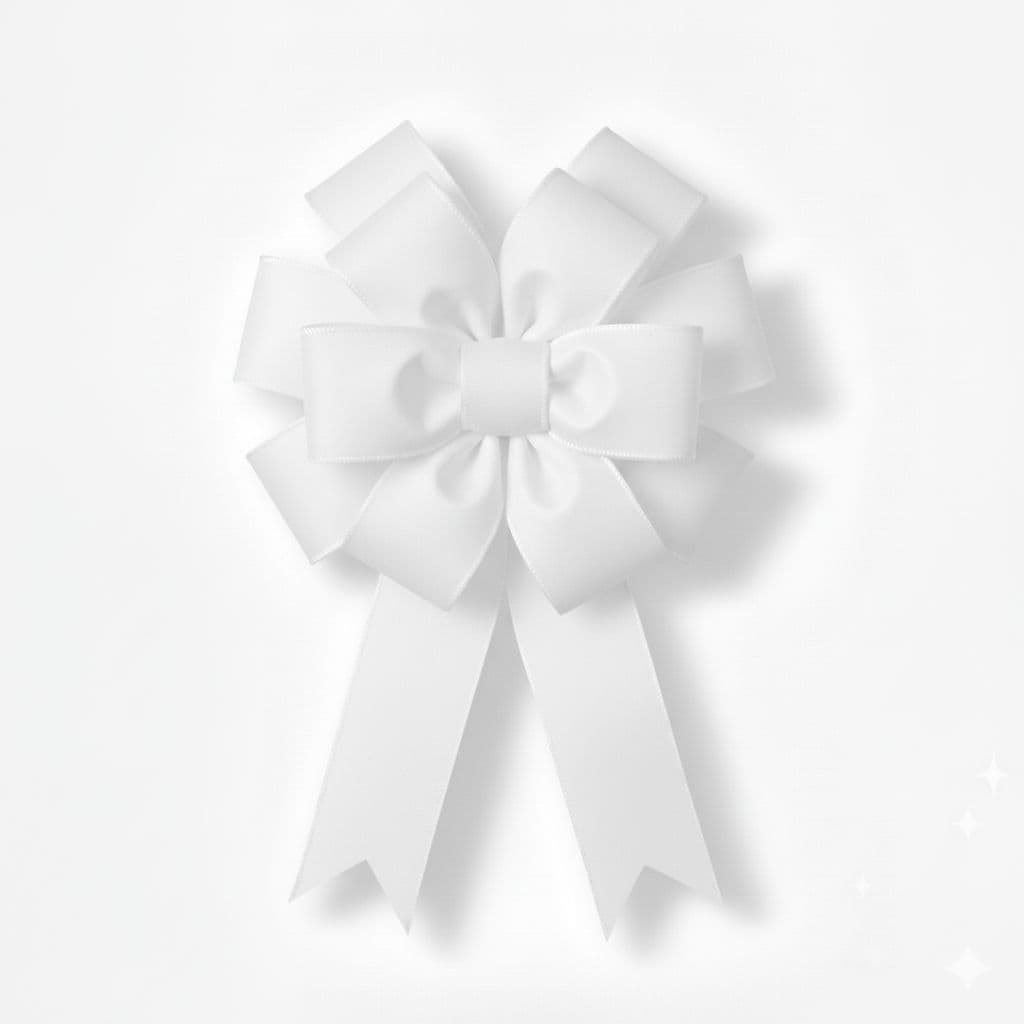 12 Loop Poly Matte Bow White