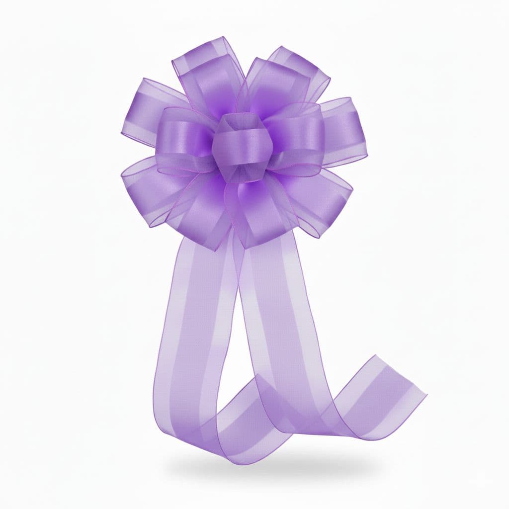 12 Loop Tulle Bow Purple