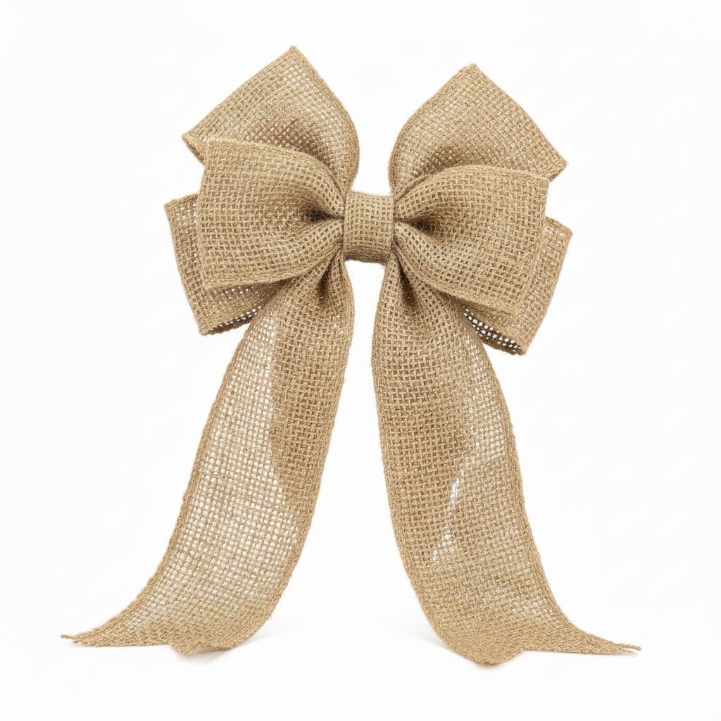 6 Loop Burlap Bow Natural