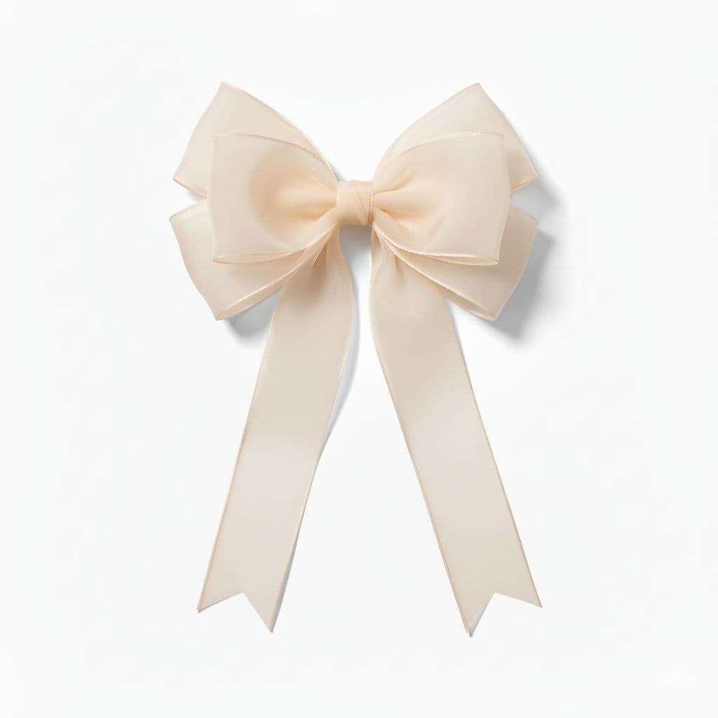 6 Loop Organza Bow Champagne
