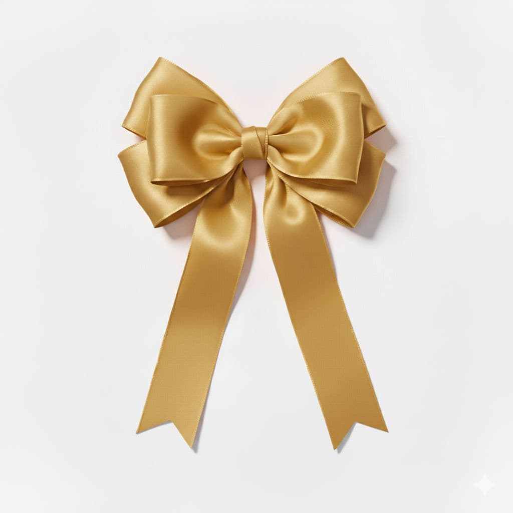 6 Loop Satin Bow Gold