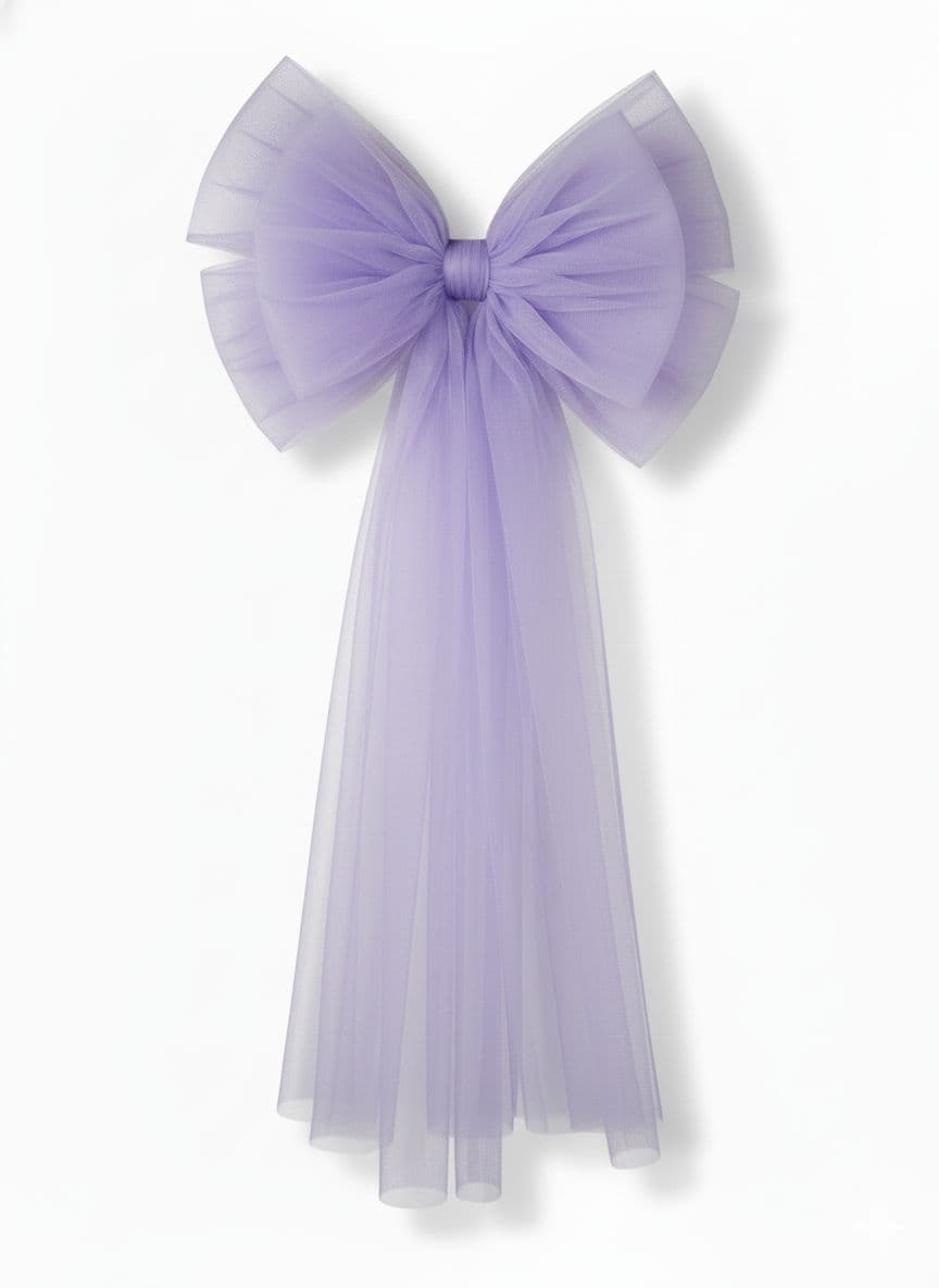 6 Loop Tulle Bow Purple
