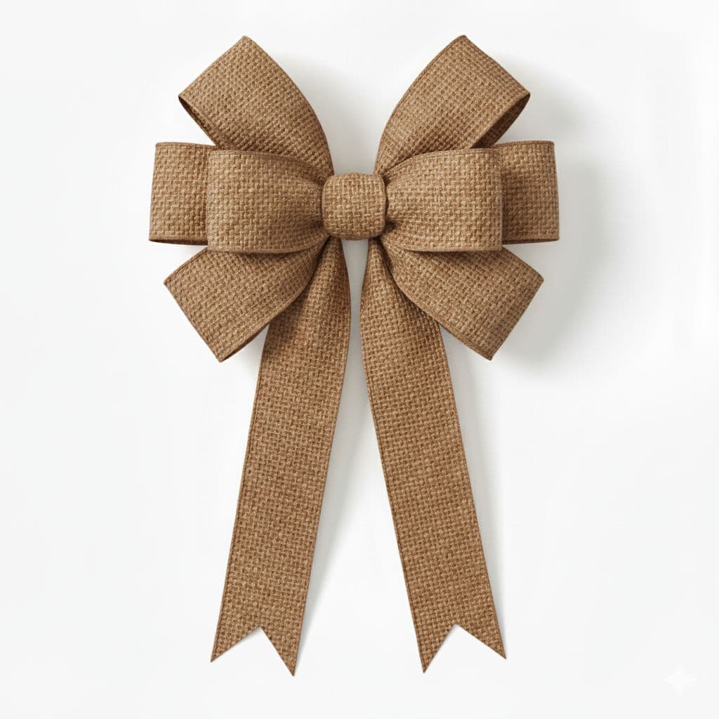 8 Loop Burlap Bow Tan