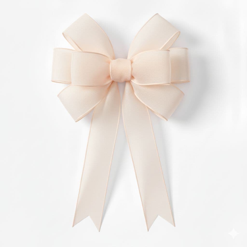 8 Loop Organza Bow Champagne