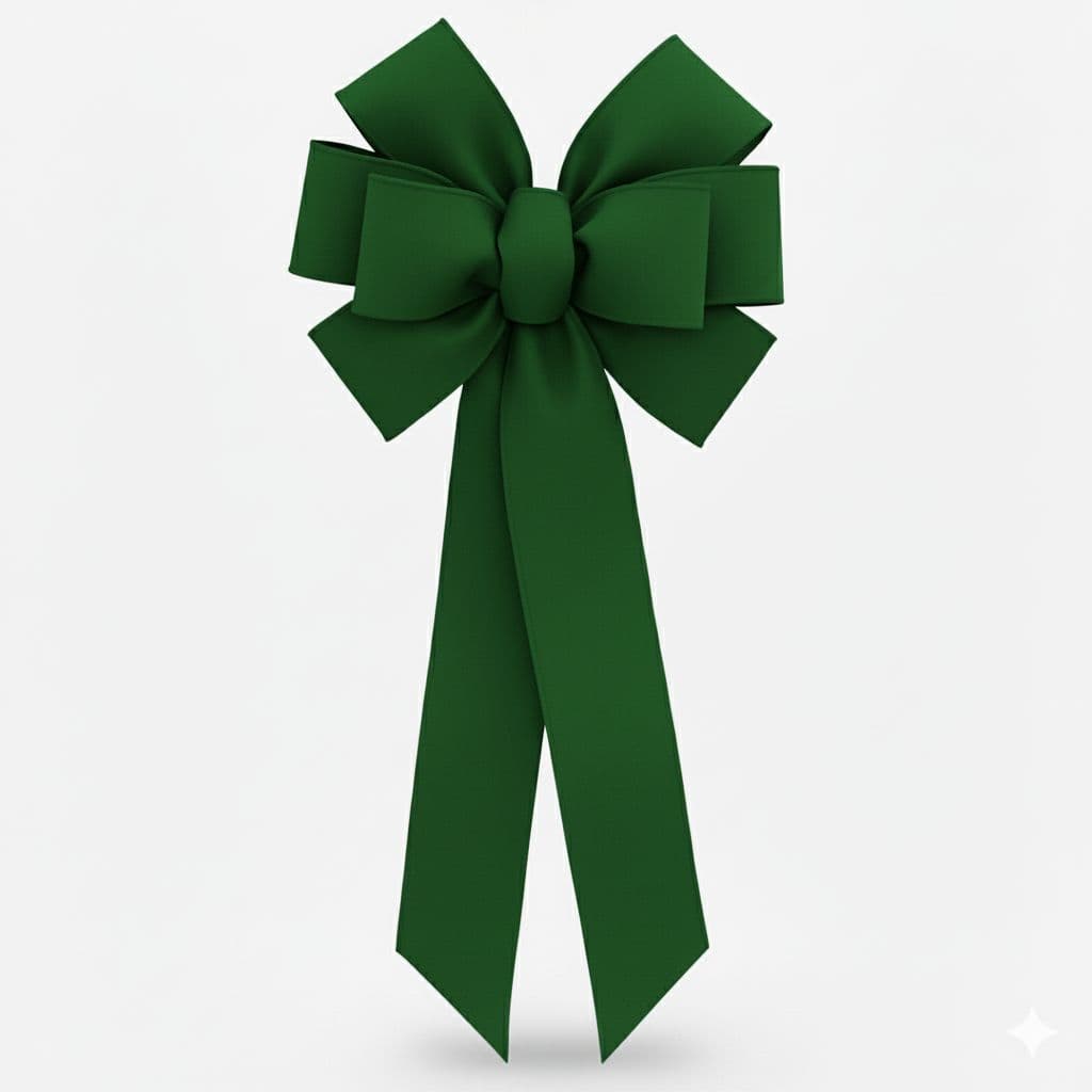 8 Loop Poly Matte Bow Green