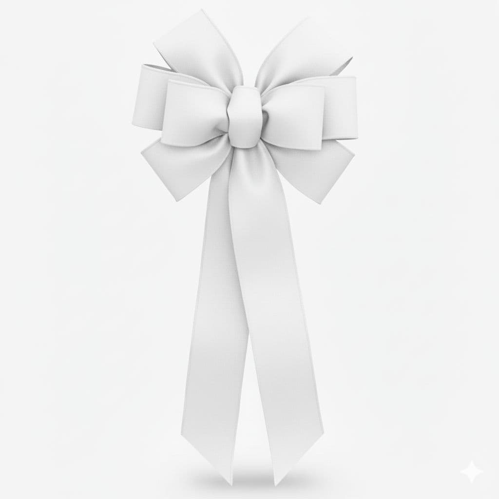 8 Loop Poly Matte Bow White