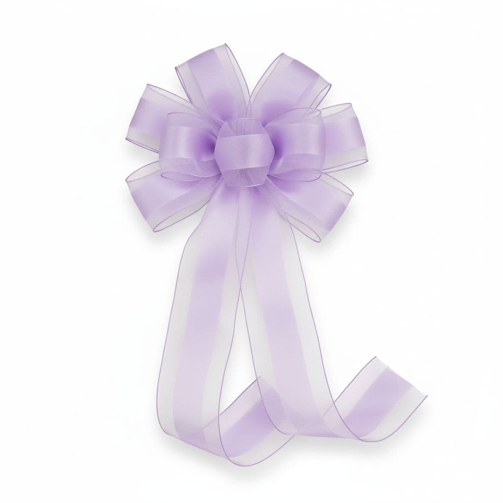 8 Loop Tulle Bow Purple