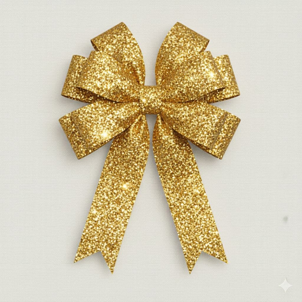 10 Loop Frosted Bow Gold