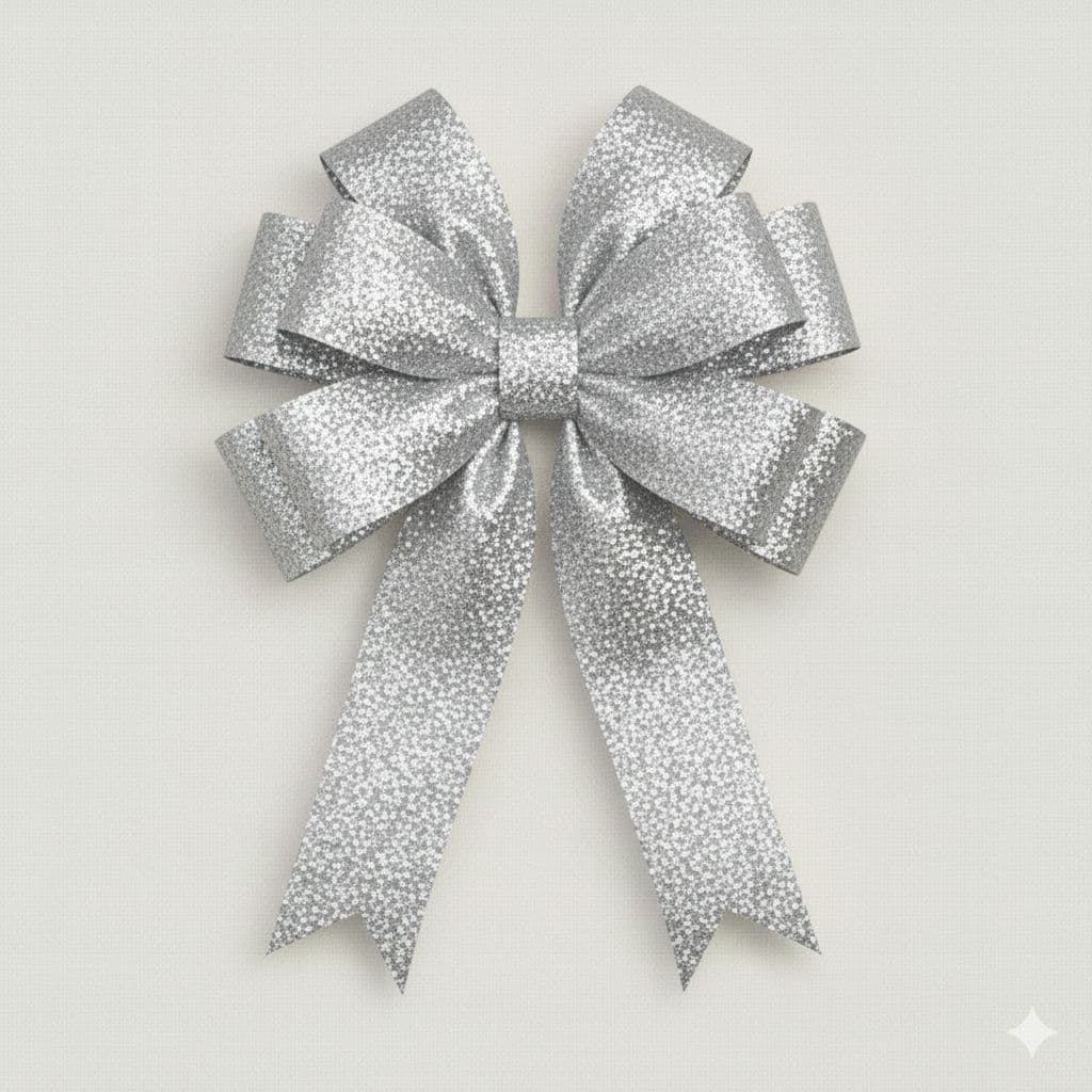 10 Loop Frosted Bow Silver